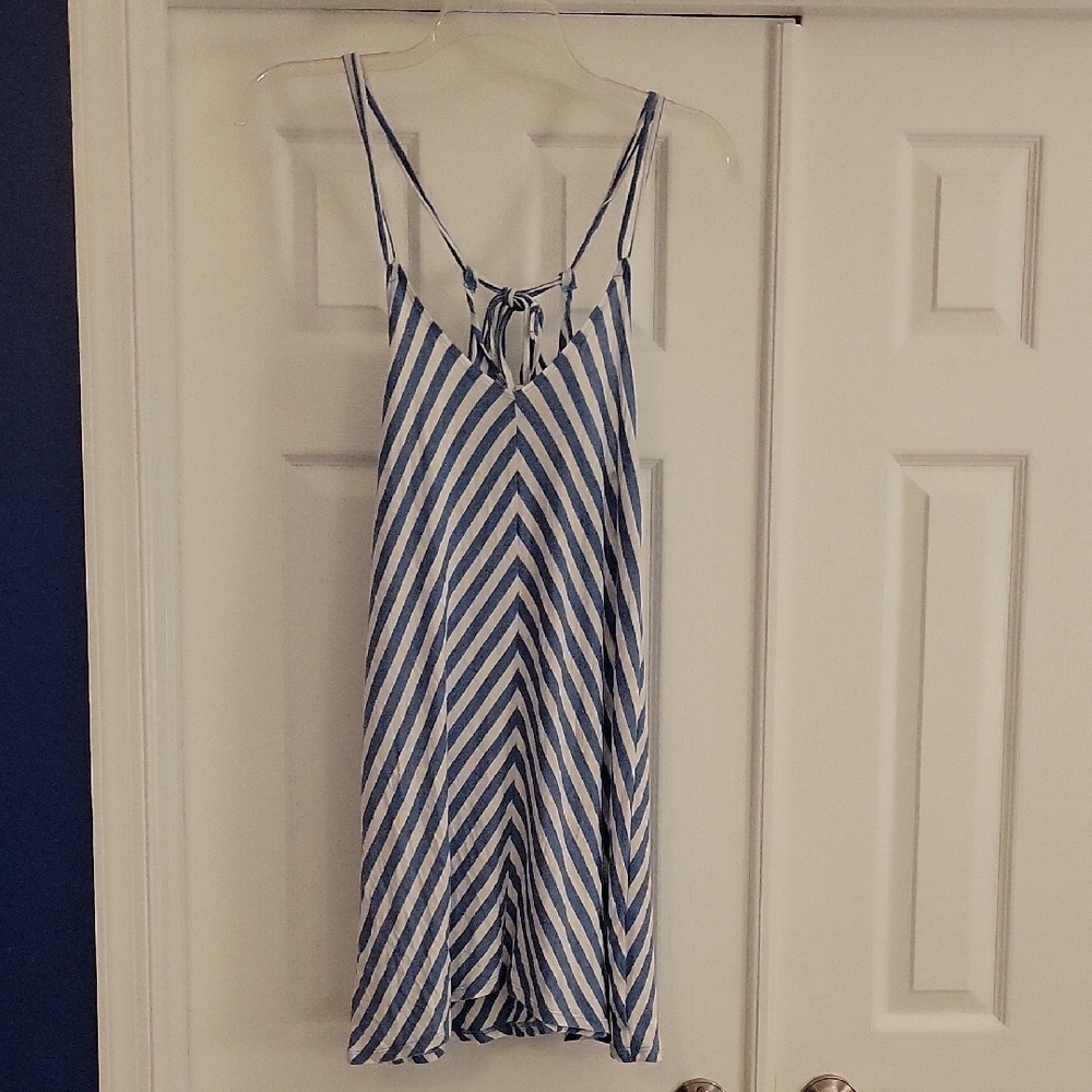 Billabong Blue and White Striped Beach Dress
